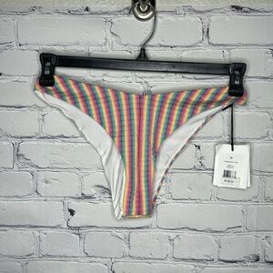 Onia Carmen Rainbow Stripe Bikini Bottoms